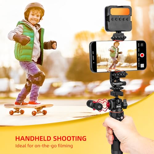Zeadio Heavy Metal Tripod Kit: 1/4" Screw Adapter Tripod Mount for Travel | Recording | Vlog & Camera | iPhone Vlogging Kit & Camera Stand with 360° Ball Head - Image 3