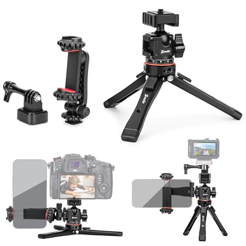 Zeadio Heavy Metal Tripod Kit: 1/4" Screw Adapter Tripod Mount for Travel | Recording | Vlog & Camera | iPhone Vlogging Kit & Camera Stand with 360° Ball Head - Image 1