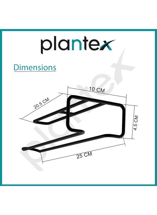 plantex Plantex Self-Adhesive Drill Free Kitchen Towel Hanger/Tissue Paper Holder for Kitchen/Wine Glass Holder/Multi Functional Tissue Holder/Kitchen Accessories (Black)  - Image 2