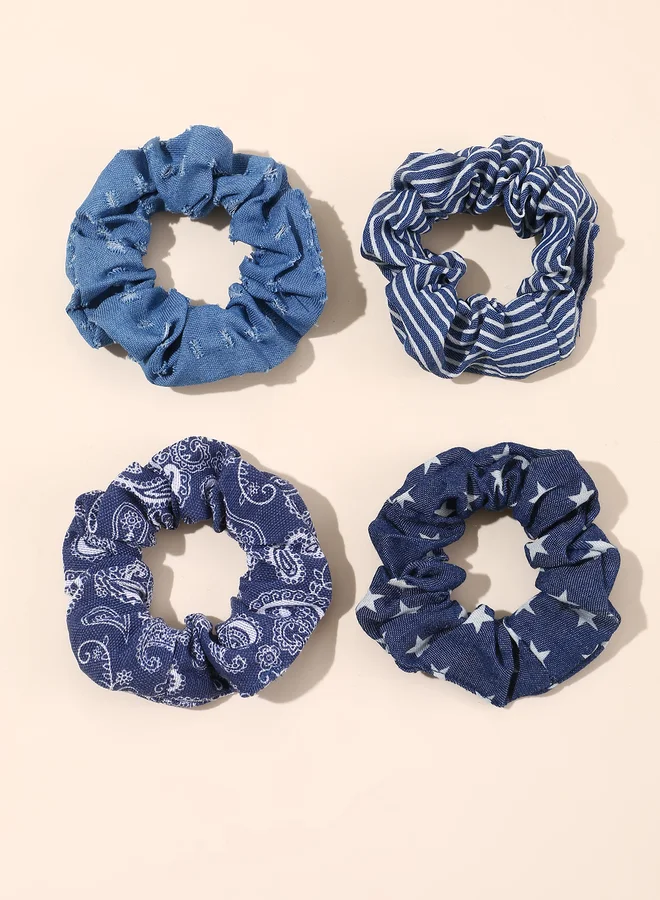 تايك تو Set of 4 - Printed Hair Scrunchies