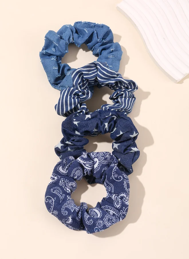 تايك تو Set of 4 - Printed Hair Scrunchies