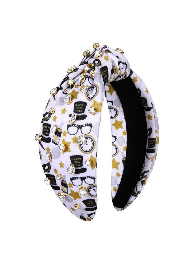 PHALIN New Year Headband For Women New Year'S Eve Hair Accessories Crystal Star Top Hat Knotted Headband Happy New Year Party Jeweled Gifts (Top Hat) - Image 1