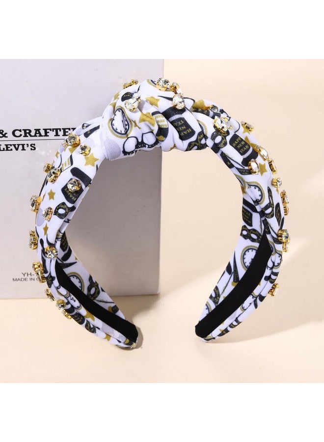 PHALIN New Year Headband For Women New Year'S Eve Hair Accessories Crystal Star Top Hat Knotted Headband Happy New Year Party Jeweled Gifts (Top Hat) - Image 3