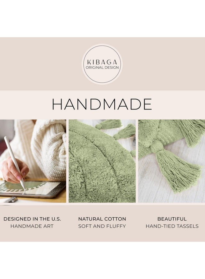 KIBAGA Beautiful Boho Rug with Tassels for Your Bathroom - Soft Half Circle 100% Cotton Mat Fits Perfectly Into Your Home - A Cute, Non-Slip and Absorbent Crochet Rug Ideal to Enhance Any Bath/Bedroom Decor - Image 3