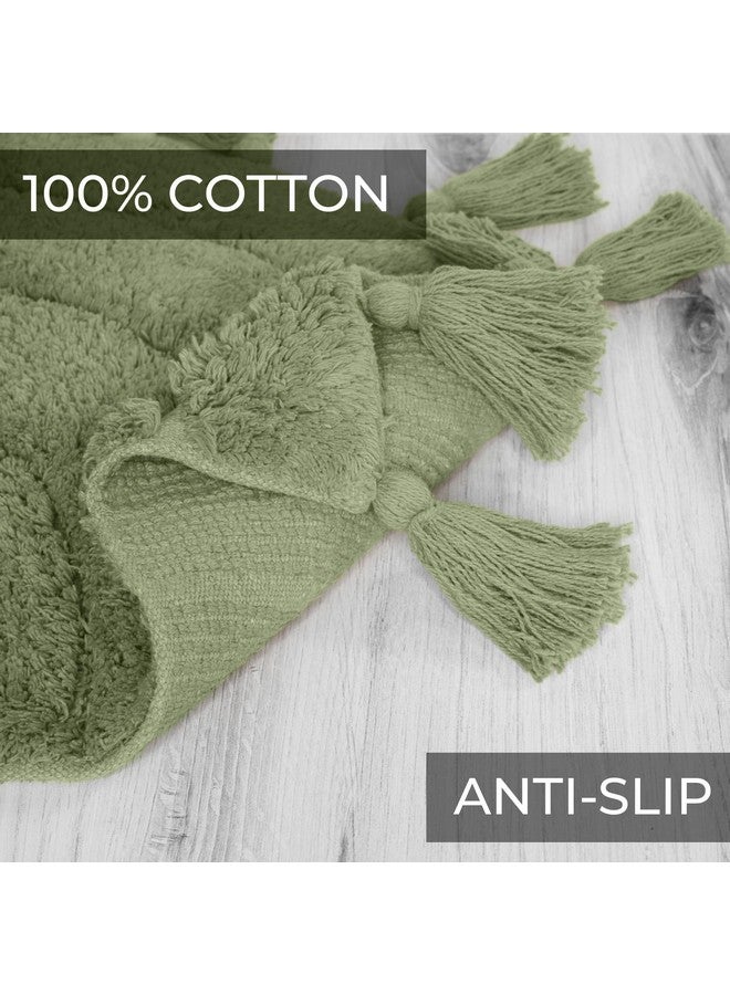 KIBAGA Beautiful Boho Rug with Tassels for Your Bathroom - Soft Half Circle 100% Cotton Mat Fits Perfectly Into Your Home - A Cute, Non-Slip and Absorbent Crochet Rug Ideal to Enhance Any Bath/Bedroom Decor - Image 5