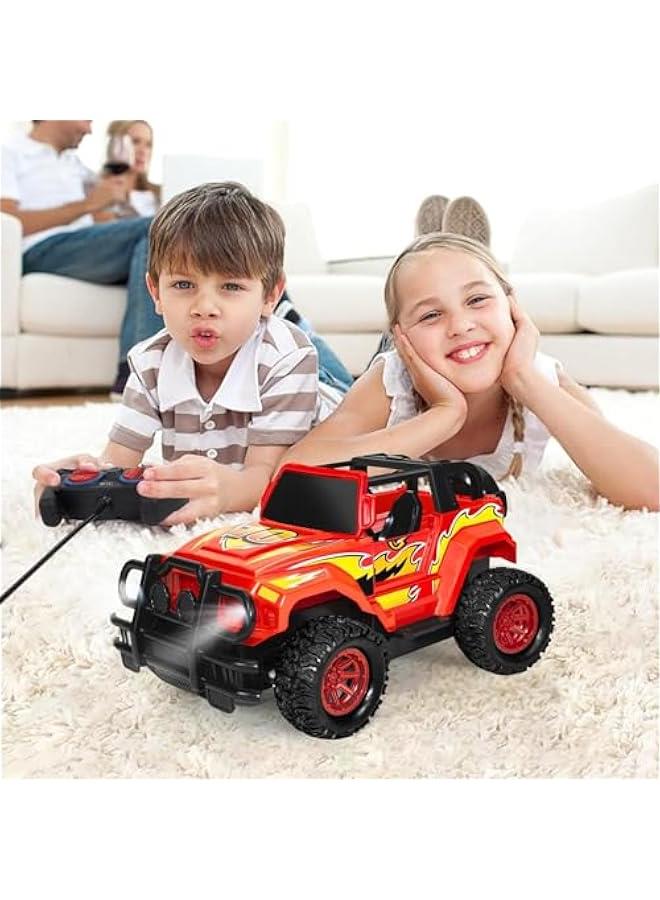 Loquat Remote Control Car for Boys 4-7, 1:20 Rc Cars Racing Car Toy for Boys 3-5 6 7 8-12 Remote Control Truck with Led Headlights Monster Truck Birthday Gift for Kids Ages 3-5, Race Car Red - Image 2