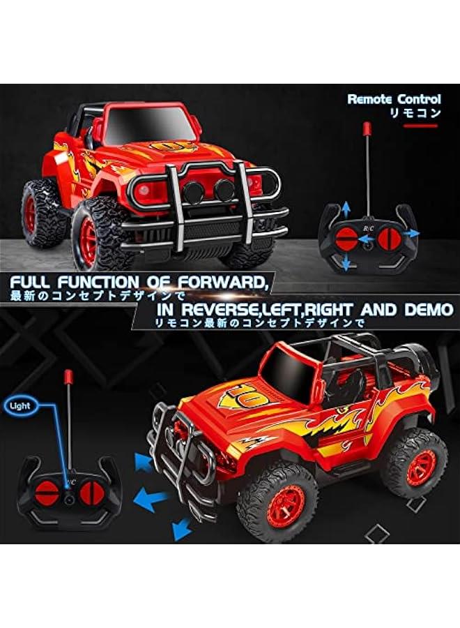 Loquat Remote Control Car for Boys 4-7, 1:20 Rc Cars Racing Car Toy for Boys 3-5 6 7 8-12 Remote Control Truck with Led Headlights Monster Truck Birthday Gift for Kids Ages 3-5, Race Car Red - Image 4