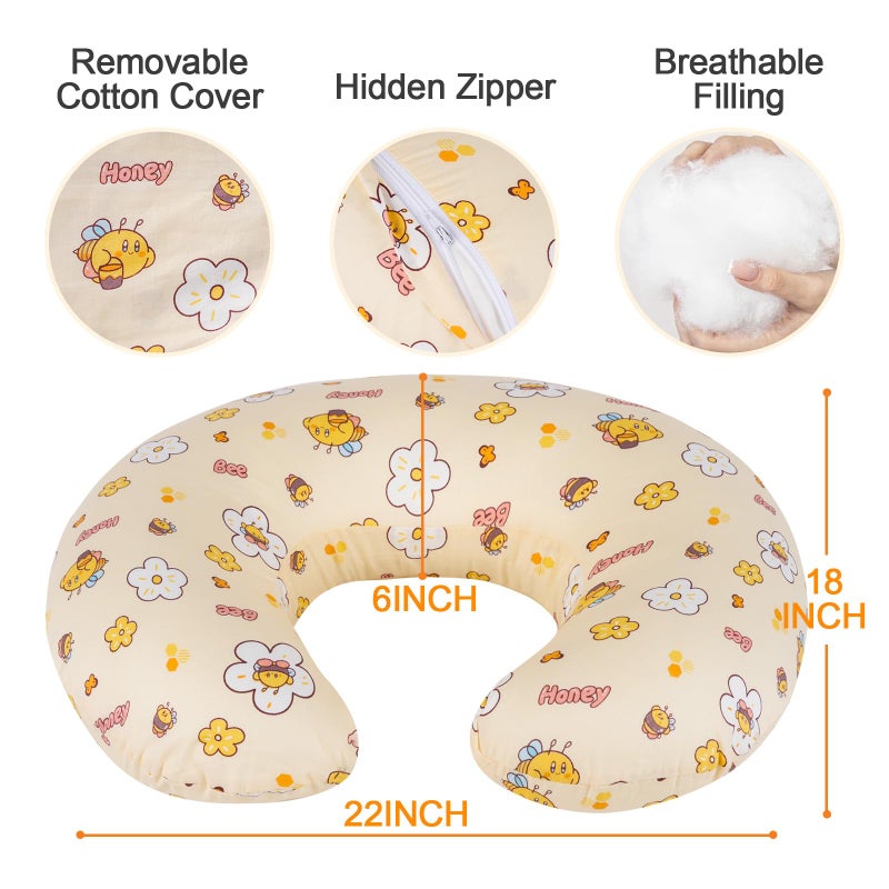 x-vesolje Baby Nursing Pillow for Breastfeeding, Adjustable Breastfeeding Pillow for Bottle Feeding, Nursing Support Pillow for Mom and Baby Healthier Nursing, Removable Cover- Leaf - Image 5