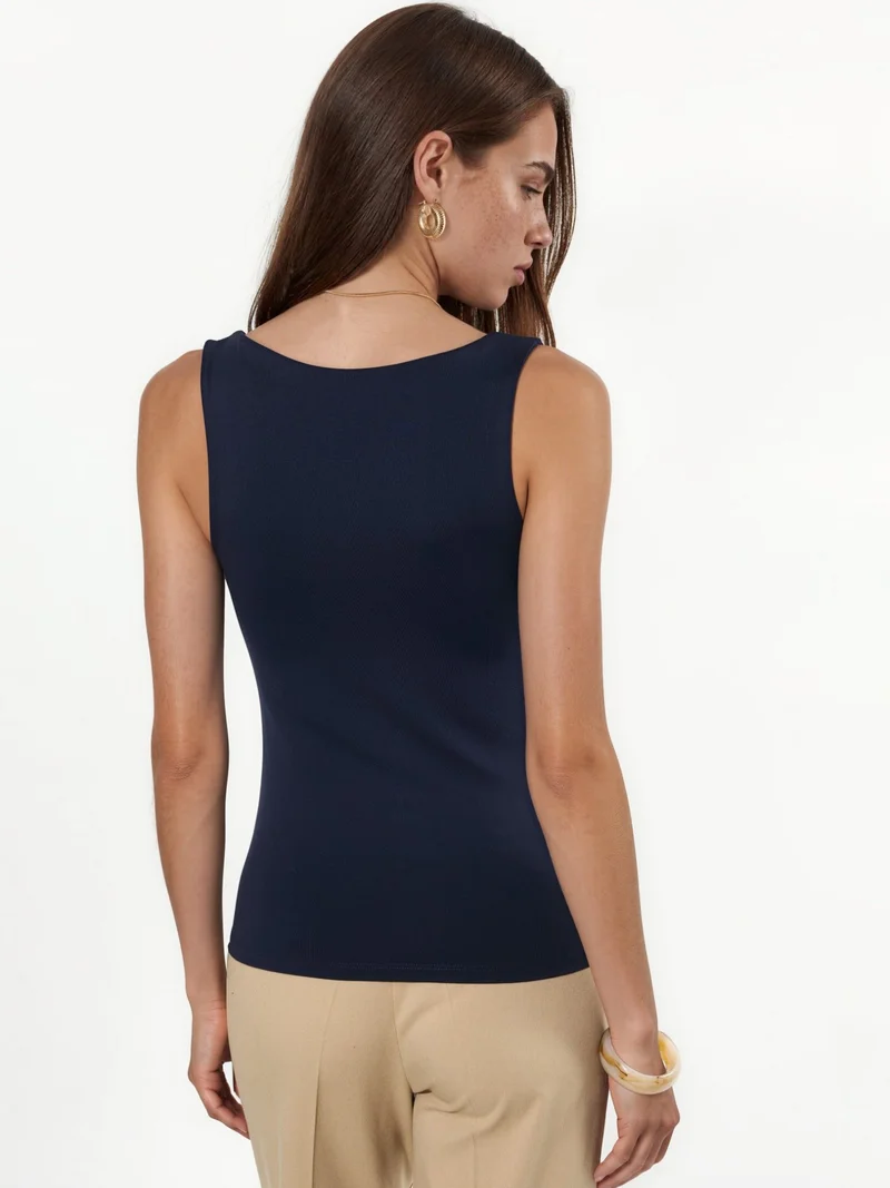 بوسيم BUSEM U Collar Knitted Cami Top