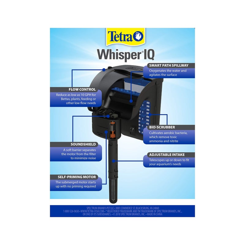 Tetra Whisper IQ Power Filter 20 Gallons, 130 GPH, with Stay Clean Technology - Image 4