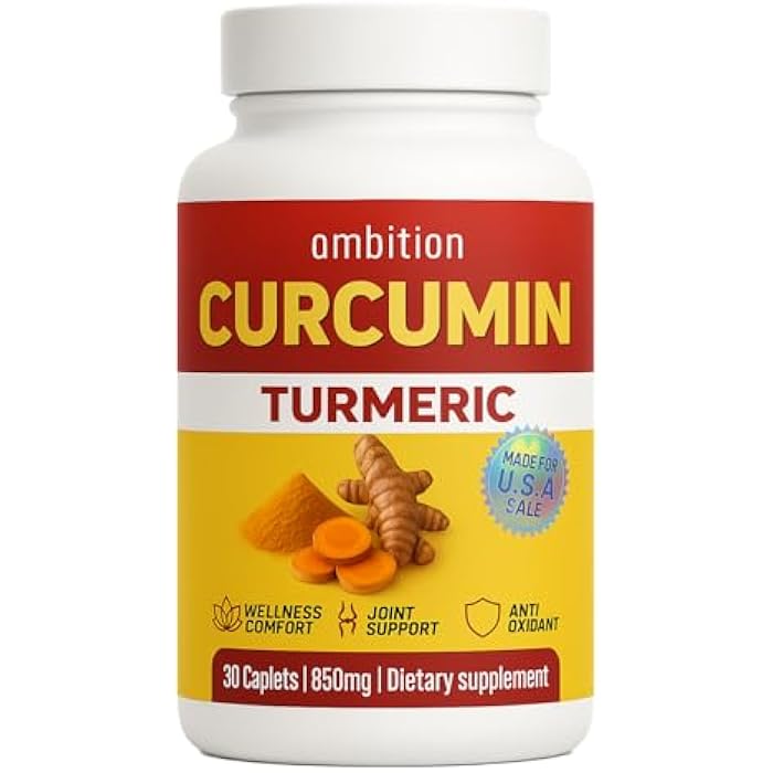 Curcuyin Turmeric Curcumin Supplement, 850mg, 30 Caplets - Image 1