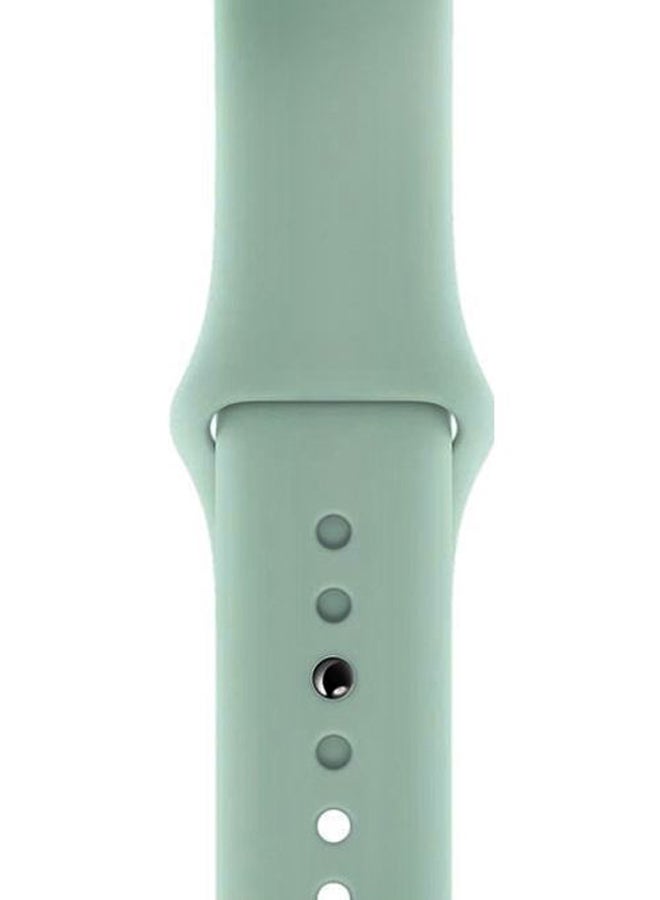 بيرفيي سوار بديل لساعات أبل سيريز 5/4/3/2/1 مقاس 40/38 مم أخضر سي فوم/ فضي - Image 2