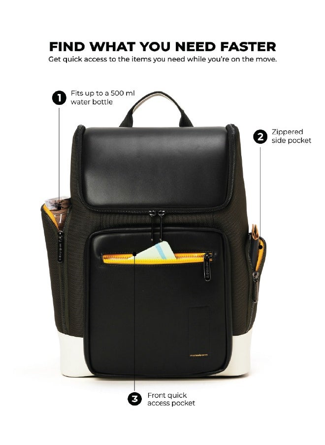 Mokobara MOKOBARA The Hovercraft Backpack Water-Resistant 15.6" Laptop Bag with Luggage Sleeve for Work, Travel, and Daily Use - Suitable for Men and Women Black  - Image 4
