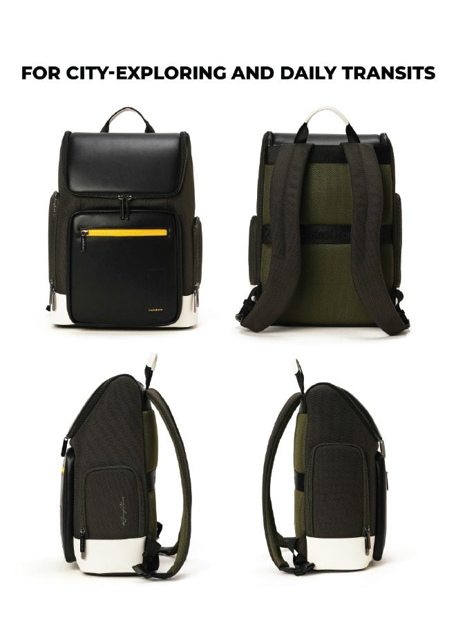 MOKOBARA The Hovercraft Backpack Water-Resistant 15.6" Laptop Bag with Luggage Sleeve for Work, Travel, and Daily Use - Suitable for Men and Women Black