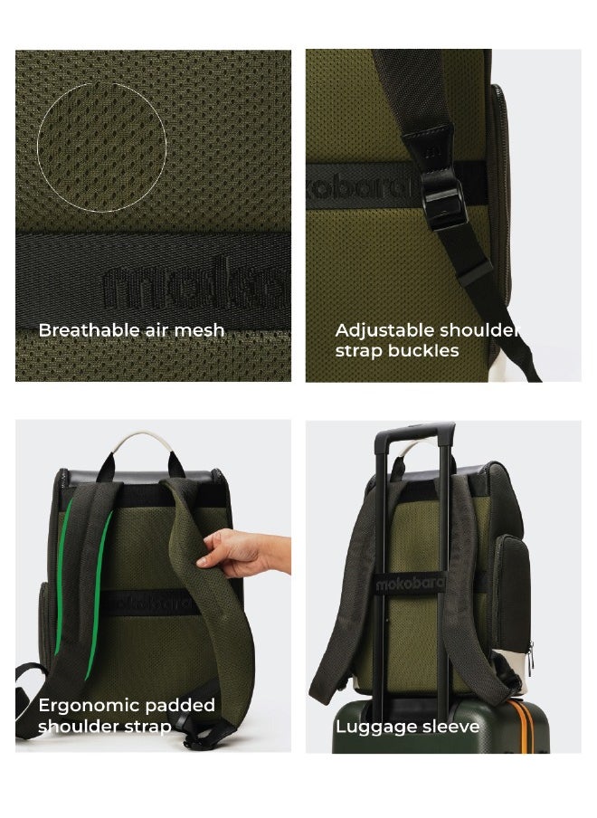 Mokobara MOKOBARA The Hovercraft Backpack Water-Resistant 15.6" Laptop Bag with Luggage Sleeve for Work, Travel, and Daily Use - Suitable for Men and Women Black  - Image 5