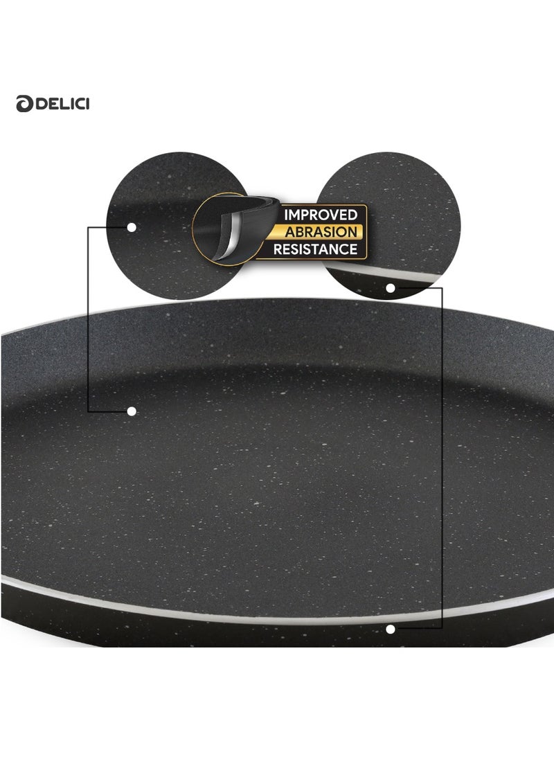 DELICI Non Stick Tawa Pan 26CM, Granite Gray Non-Stick Cookware, PFOA Free, Eco-Friendly, Heat Resistant, Multiple Cooktop Compatible, Dishwasher Safe  - Image 3