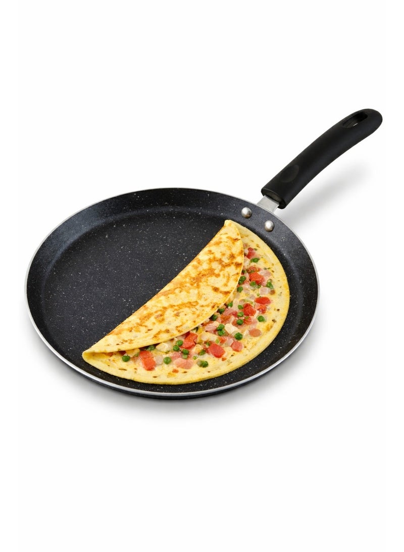 ديليتشي مقلاة تاوا غير لاصقة، مقاس 26 سم، وعاء طهي غير لاصق بلون رمادي جرانيت، خالٍ من حمض بيرفلورو الأوكتانويك، صديق للبيئة، مقاوم للحرارة، متوافق مع أسطح طهي متعددة، آمن للاستخدام في غسالة الأطباق. - Image 1