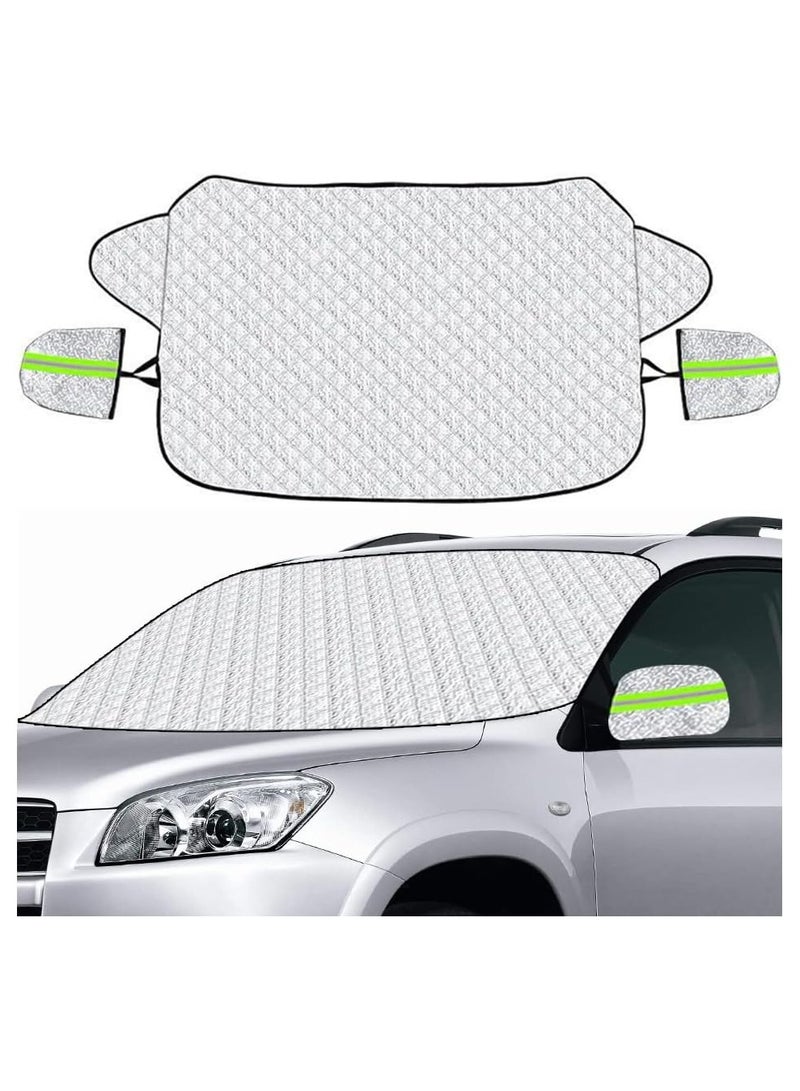SYOSI Windshield Cover for Ice and Snow Car Windshield Frost Cover for Any Weather Water Heat Sag-Proof Car Windshield Snow Coverwith Night Reflection Cld-Resistant Protection for SUV Truck Sedan - Image 1