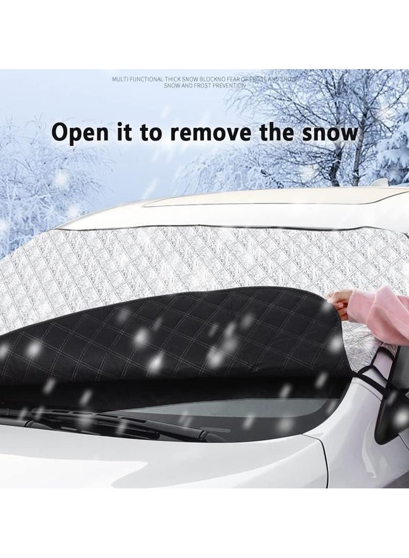 SYOSI Windshield Cover for Ice and Snow Car Windshield Frost Cover for Any Weather Water Heat Sag-Proof Car Windshield Snow Coverwith Night Reflection Cld-Resistant Protection for SUV Truck Sedan - Image 2