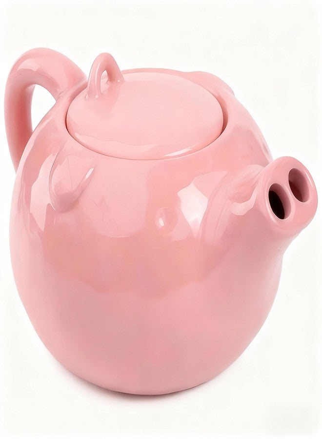 EWCEFIC Pink pig ceramics milk coffee pot, kettle, teapot, Cute mug,Creative, funny coffee pots and mugs，A white elephant gift for family and friends (large pig pot) - Image 1