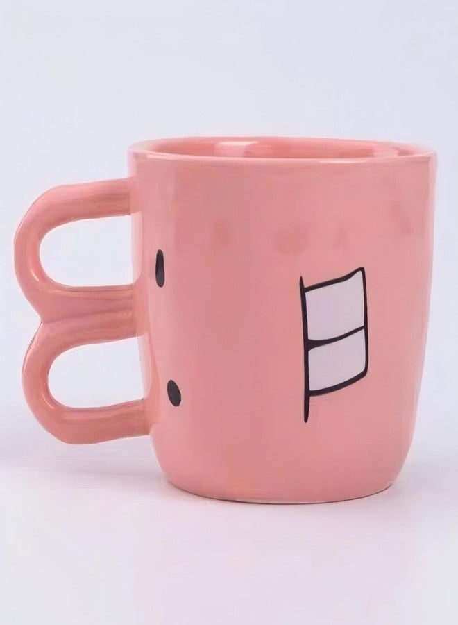 EWCEFIC Pink pig ceramics milk coffee pot, kettle, teapot, Cute mug,Creative, funny coffee pots and mugs，A white elephant gift for family and friends (large pig pot) - Image 2