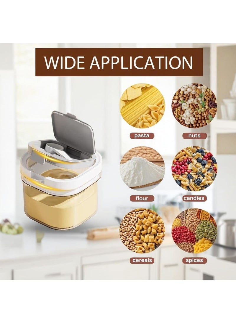 SYOSI Sugar Storage Container, Kitchen Coffee and Dry Food Jar with Spoon, Stackable Airtight BPA-Free Canister, Easy-Clean Spill-Proof, 27oz Ideal for Coffee Flour Sugar Pantry, White - Image 3