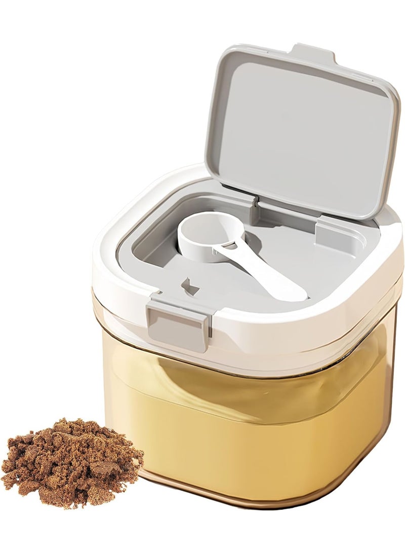 SYOSI Sugar Storage Container, Kitchen Coffee and Dry Food Jar with Spoon, Stackable Airtight BPA-Free Canister, Easy-Clean Spill-Proof, 27oz Ideal for Coffee Flour Sugar Pantry, White - Image 1