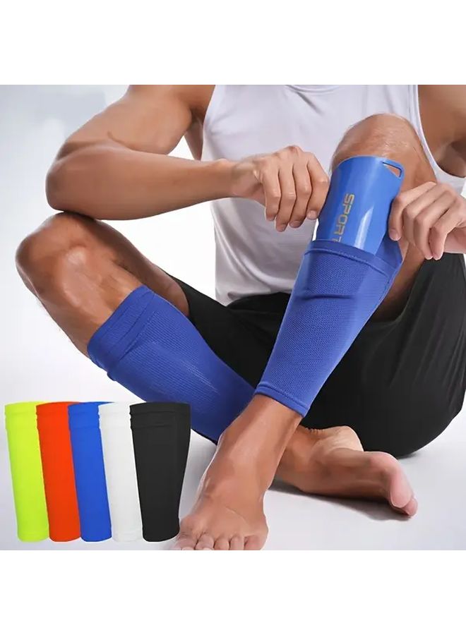 واقيات الساق الزرقاء لكرة القدم مع جيب، طبقة مزدوجة قابلة للتنفس، حماية مبطنة مريحة - Image 4