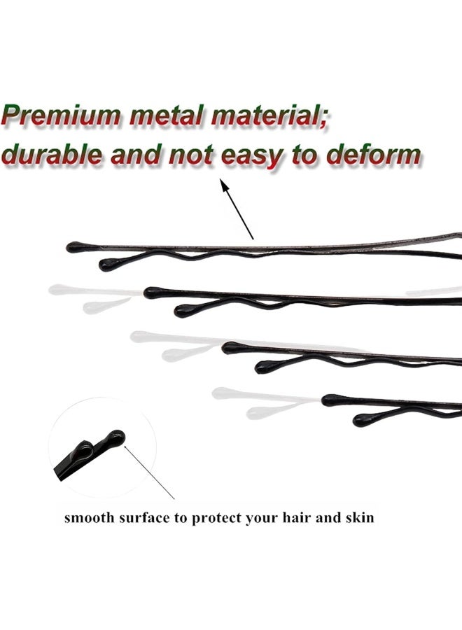 Premify 120  Pieces Bobby Pins, Black & Brown Color Hair Grips, Hair Pins For Women (5.5Cm / 2 Inches), Metal Wavy Black Bob Pins Hair Clips, Ideal For All Hair Types  - Image 2