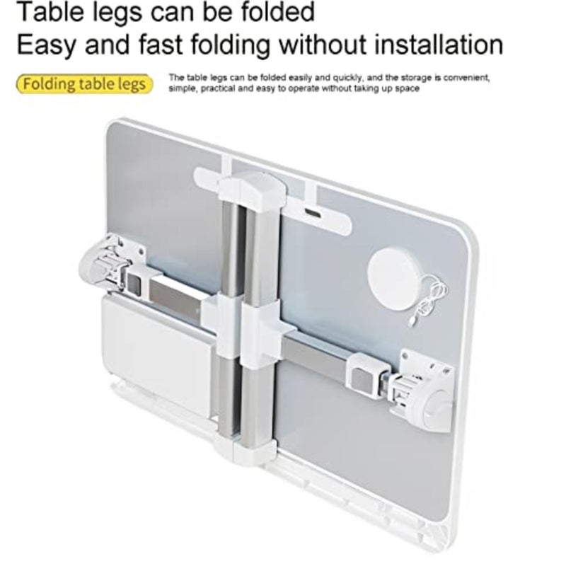 Adjustable Laptop Table for bed Large Lift Laptop Bed Tray Table, Folding Computer Desk with Removable Bookshelf Slot and Drawer and USB Port, Portable Couch Laptop Stand for bed - Image 4