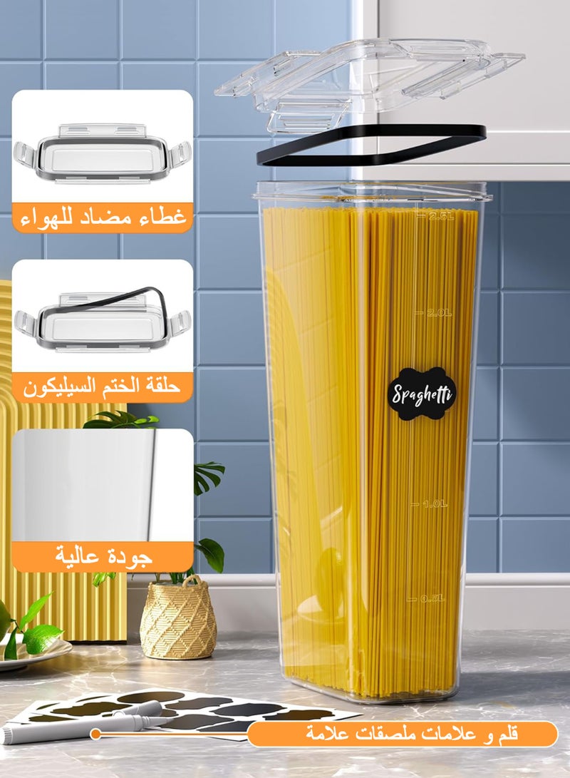 WEMART Food Storage Containers with Lids, 24 PCS Plastic Kitchen and Pantry Organization Canisters for Cereal, Dry Food, Flour and Sugar, BPA Free Leak-proof Food Storage Jars, Includes 24 Labels & Marker - Image 3