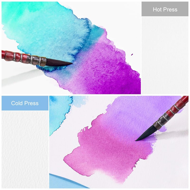Lightwish Square Watercolor Journal,100% Cotton,300gsm/140lb,Acid-Free,24 Sheets Cold Press Watecolor Sketchbook for Artists Adults Students,4.7 * 4.7 Inches(Blue) - Image 4