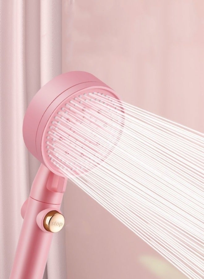 High-pressure showerhead with 5 spray modes, one-touch stop and water-saving design shower, pink shower head，shower head，high pressure shower heads，showerhead，shower，shower gead，showr head，shower hesd - Image 1