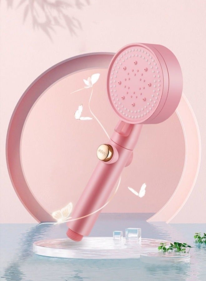 High-pressure showerhead with 5 spray modes, one-touch stop and water-saving design shower, pink shower head，shower head，high pressure shower heads，showerhead，shower，shower gead，showr head，shower hesd - Image 2