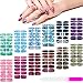 Maitys 168 Pcs 12 Sheets Full Wrap Nail Stickers Polish Strips Gradient Stickers Glitter Self Adhesive DIY Gel Nail Strips Decals with Fingernail Files for Women Holiday DecorAbstract Style - Image 2