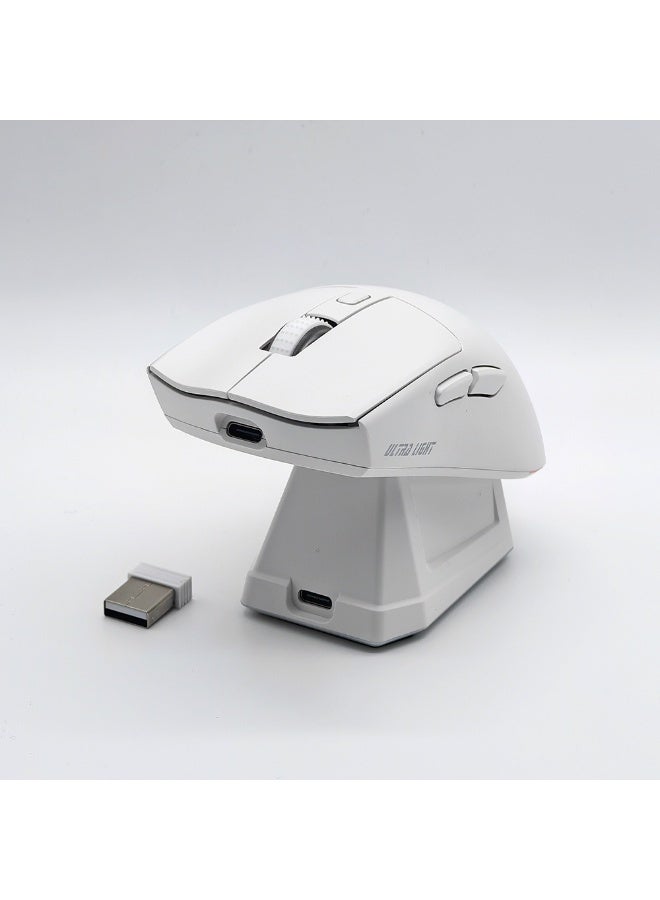 JeDEL WD139 Wireless 2.4Ghz , Bluetooth Rechargeable Gaming Mouse - Optical Sensor 1600 DPI - Magnetic Charging Dock (White) - Image 3