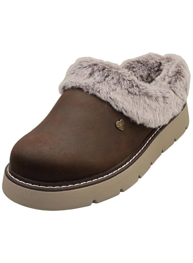 SKECHERS Women's Keepsakes Lite - Cozy Blend Slippers, Chocolate, 36 EU - Image 1