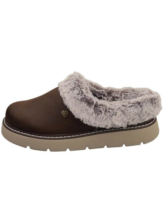 SKECHERS Women's Keepsakes Lite - Cozy Blend Slippers, Chocolate, 36 EU - Image 5