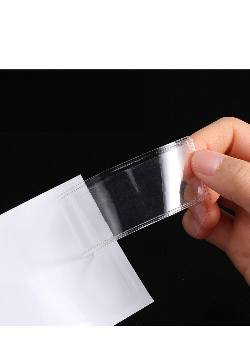 Generic - Clear Label Holders Adhesive Shelf Tag, Shelf Tag Index File Cabinet Storage Bins Label Holder for Supermarket Bookshelf Mailbox Business Kitchen Library Students,40-Pack - Image 1