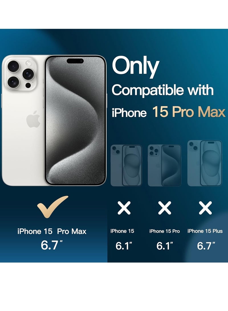 إلترازون 3 in 1 Magnetic Case for iPhone 15 Pro Max 6.7-Inch with 2 Pack Tempered Glass Screen Protectors, Compatible with MagSafe, Shockproof Bumper Phone Cover (Clear) - Image 2