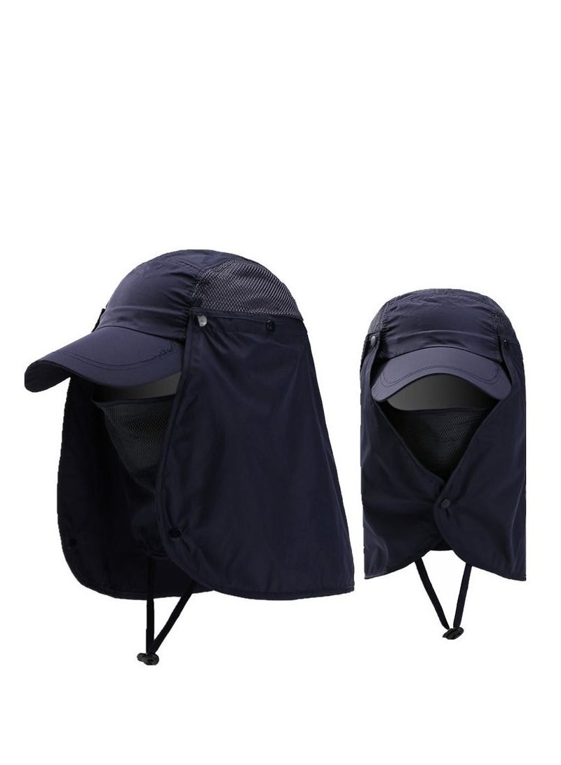 Loquat Summer Quick-dry Sunscreen Baseball Cap Outdoor Face Mask 360 Degree Sun Hat