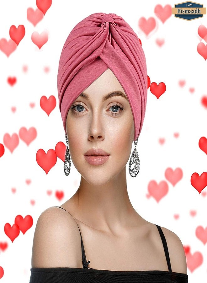 BISMAADH Readymade Turban Knot Pleated Stretchable Polyester Pagri Sleep Cap Beanie for Men & Women (Pack of 10) - Image 2