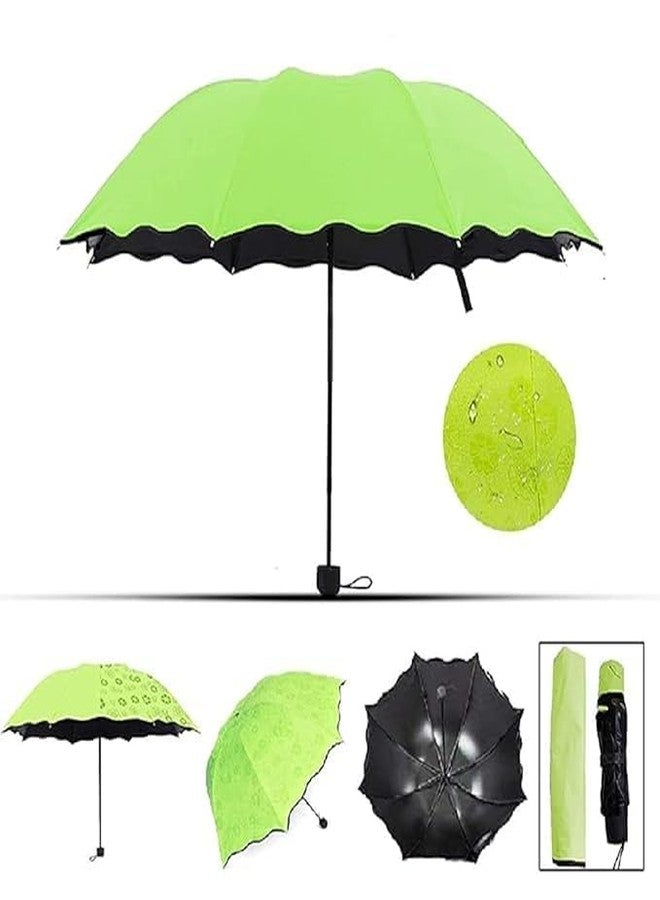 CESHTA Magic Color Changing Umbrella | Secret Blossom Print 3-Fold Umbrella for Women, Men & Children | Automatic Open Folding UV Protection for Sun & Rain | Waterproof Lightweight (Multicolor) - Image 3