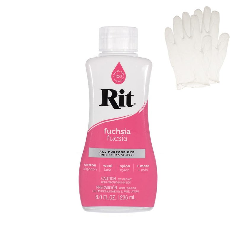 Craft County Rit Dye - Liquid Fabric Dye for Crafting, Clothing, and Décor - 8 oz. Bottle - Fuchsia - Image 1