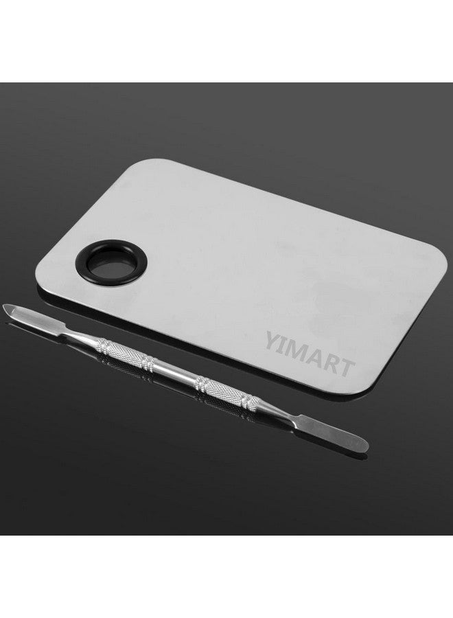 Yimart Stainless Steel Cosmetic Makeup Mixing Pallete With Spatula - Image 2