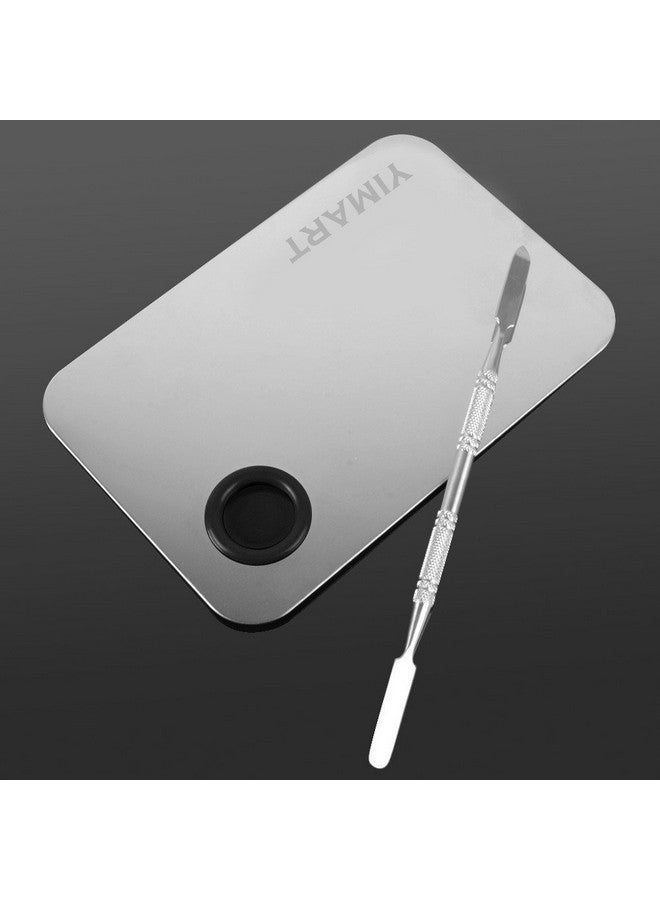 Yimart Stainless Steel Cosmetic Makeup Mixing Pallete With Spatula - Image 3
