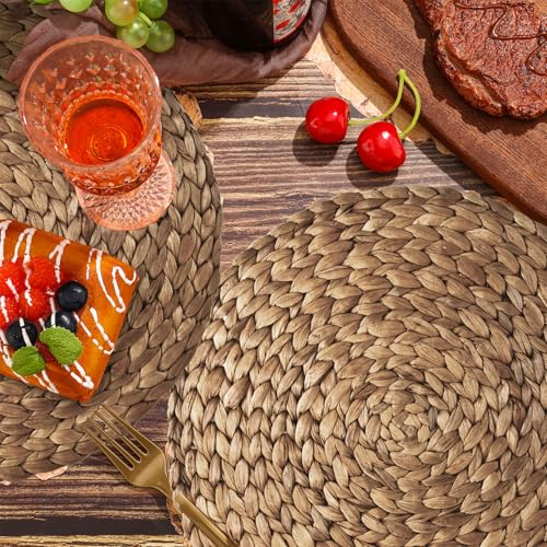 Sinmoe 100 Pack Disposable Paper Placemats Bulk 13 Inch Paper Placemats Disposable Charger Plates Table Place Mats for Dinner Wedding Birthday Summer Spring Party Dinner Tableware(Woven) - Image 2