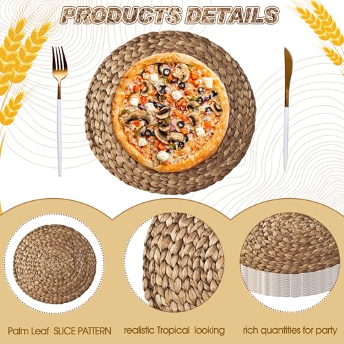 Sinmoe 100 Pack Disposable Paper Placemats Bulk 13 Inch Paper Placemats Disposable Charger Plates Table Place Mats for Dinner Wedding Birthday Summer Spring Party Dinner Tableware(Woven) - Image 5