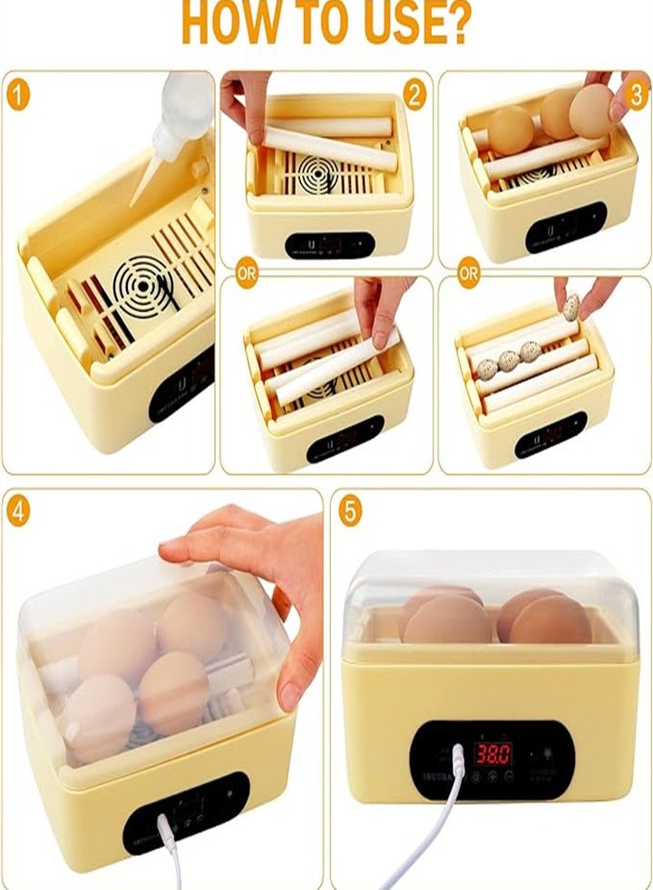 Generic 6 USB fully automatic incubators, small incubators, educational enlightenment incubators chicken, duck, pigeon, quail egg incubators  - Image 4