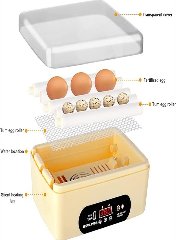 Generic 6 USB fully automatic incubators, small incubators, educational enlightenment incubators chicken, duck, pigeon, quail egg incubators  - Image 5